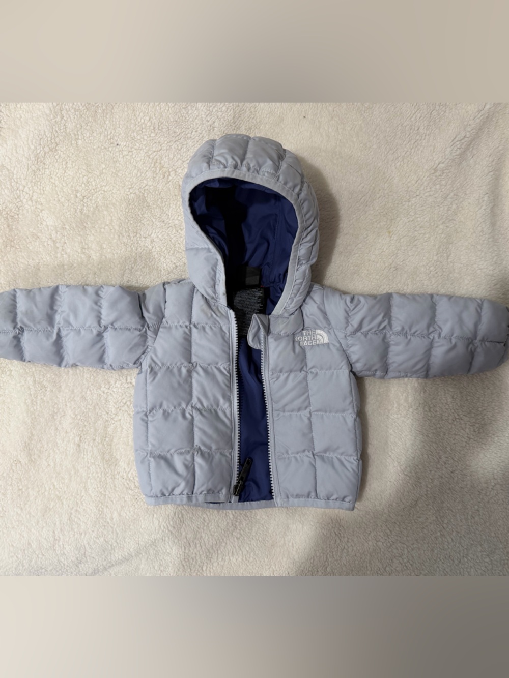 North Face Lavender Blue Quilted Puffer Jacket